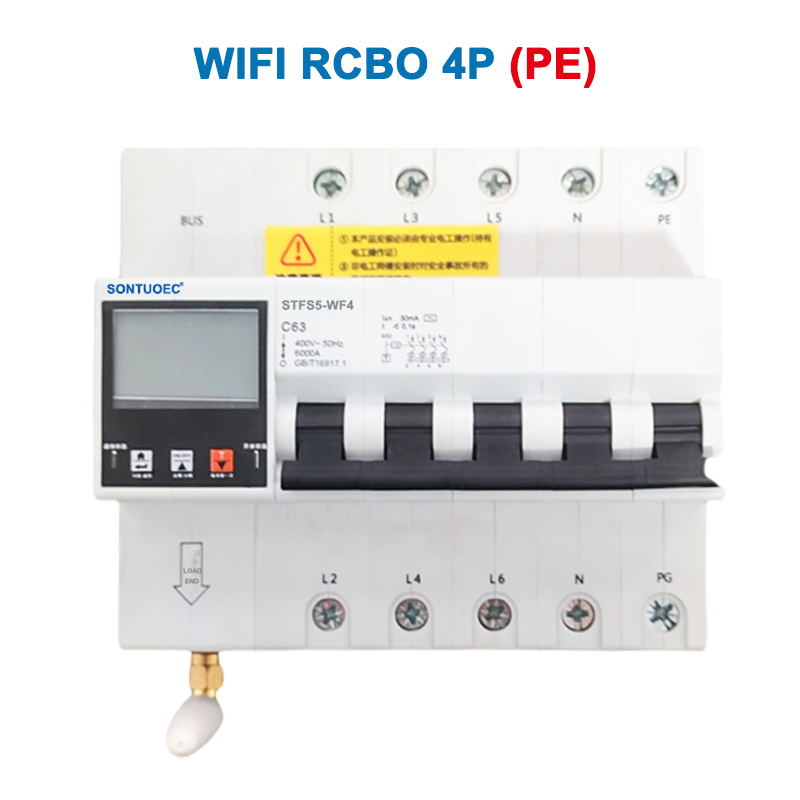 WiFi STFS5-63 Series Multifunkčný inteligentný IOT inteligentný inteligentný istič RCBO